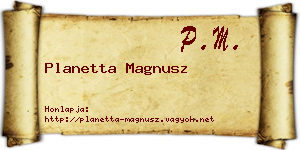 Planetta Magnusz névjegykártya